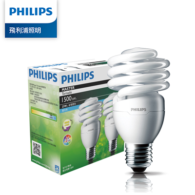 Philips 飛利浦 23W 螺旋省電燈泡-白光6500K 2入裝 (PR901)-拆封福利品